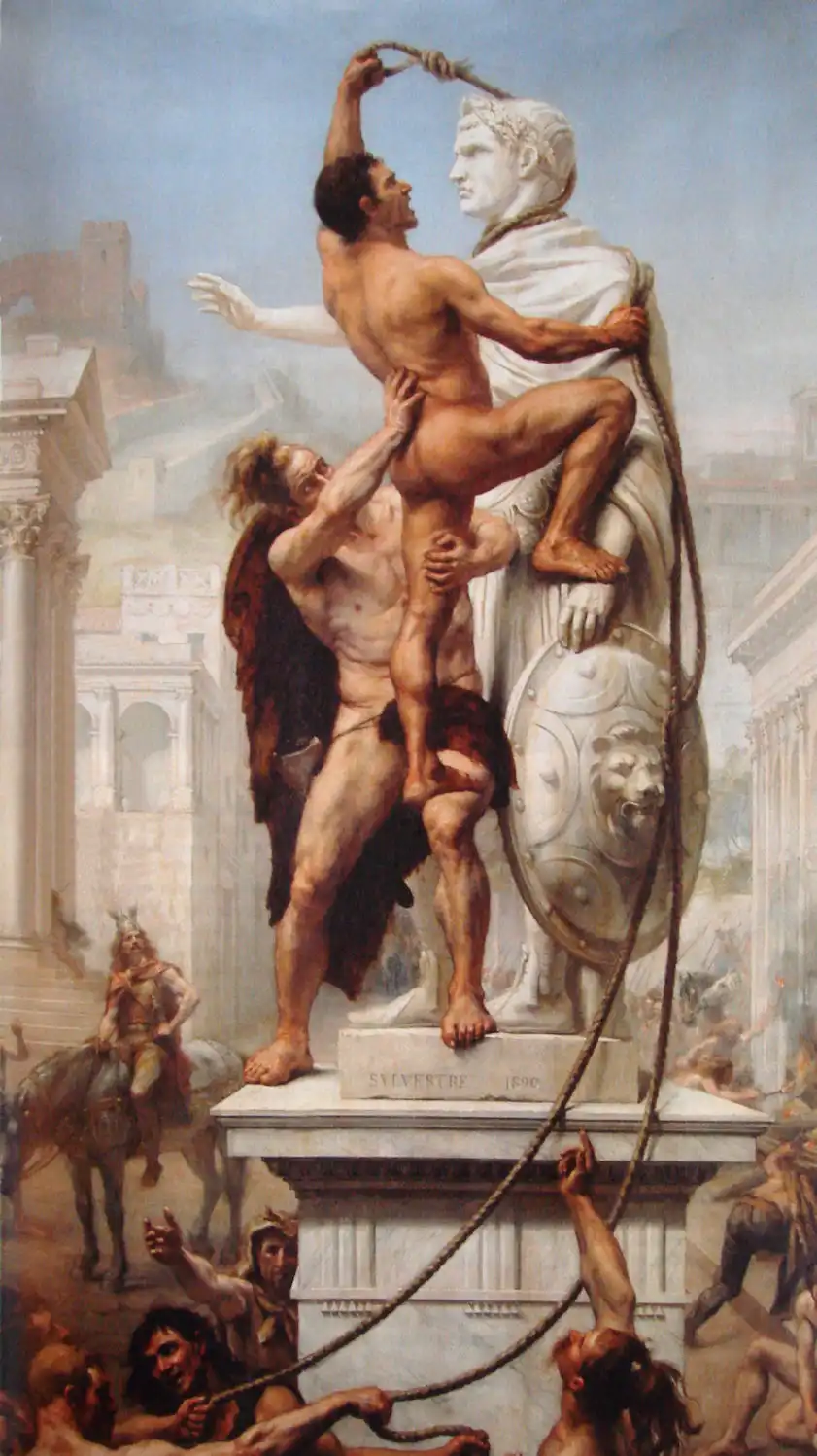 El saqueo de Roma por los visigodos, óleo de Joseph-Noël Sylvestre (1890)