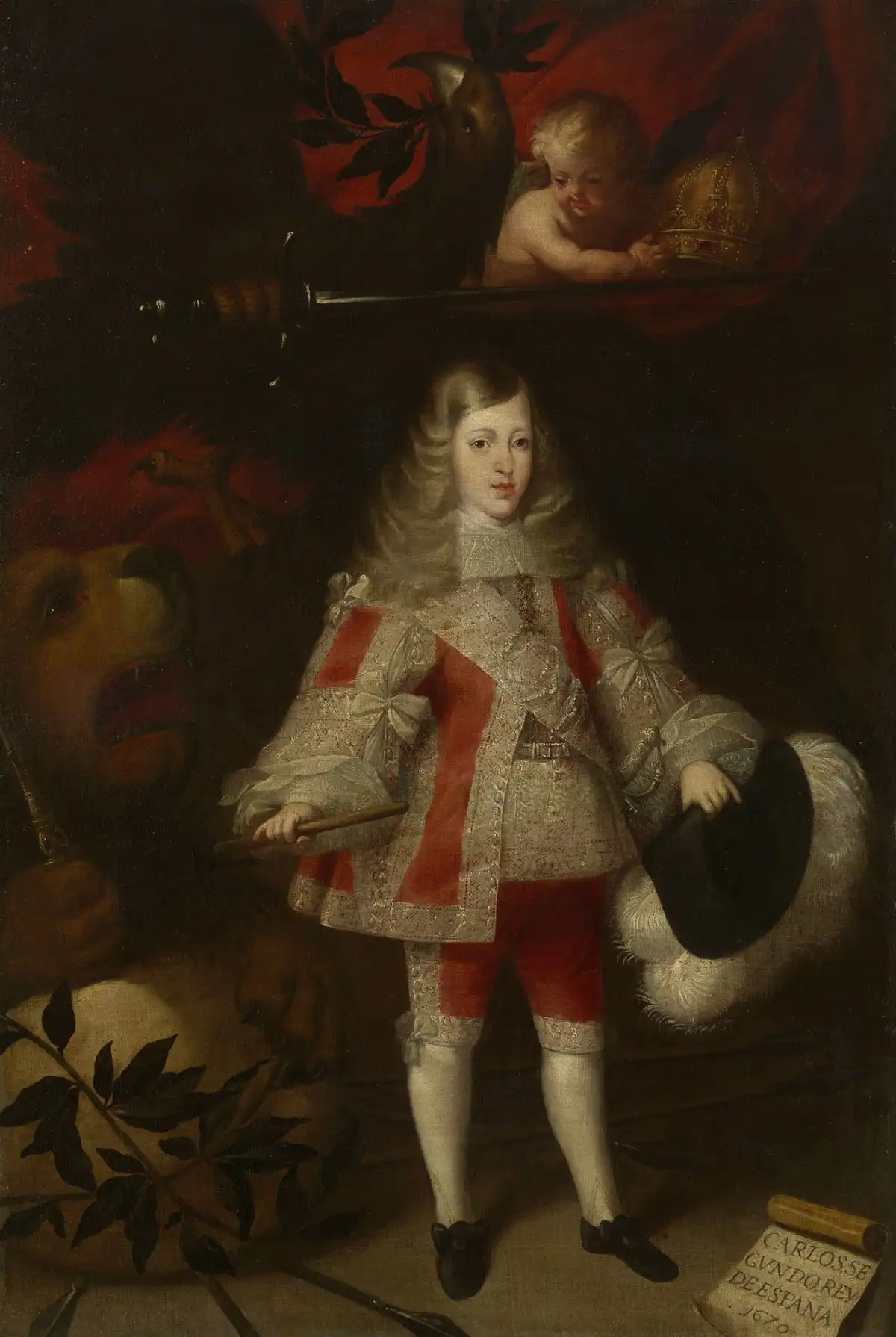Carlos II, rey de España (1661-1700), atribuido a Sebastián de Herrera Barnuevo, 1670. Royal Collection.