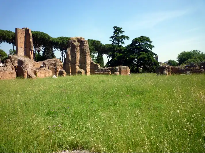 Ruinas de la Domus Flavia, el palacio imperial en la colina del Palatino donde fue asesinado Domiciano en el año 96