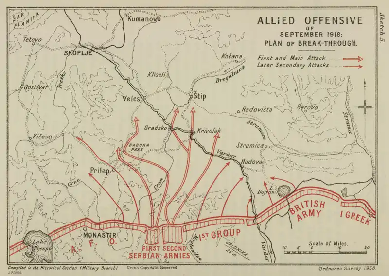 Plan aliado para la batalla de Dobro Pole, 1918