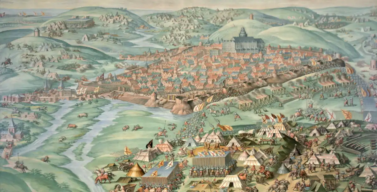 Representación de la batalla de San Quintín, la victoria de 1557 que Felipe II quiso conmemorar con el monasterio