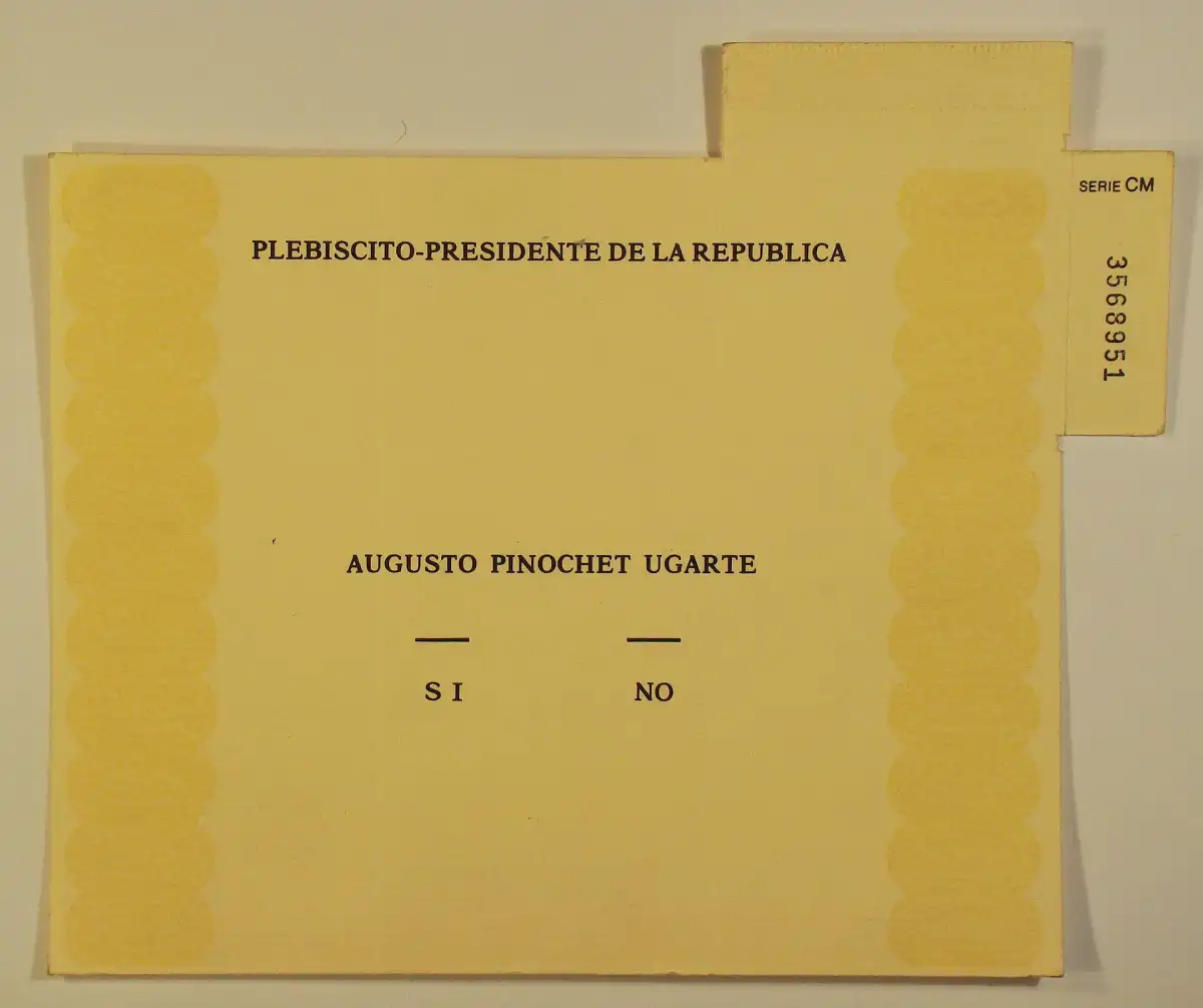 Documento de la época del régimen militar de Augusto Pinochet en Chile