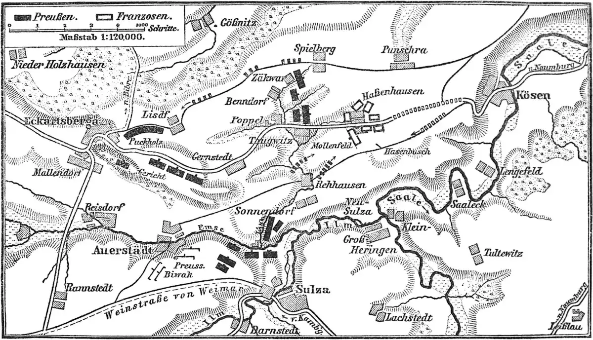 Mapa de la batalla de Jena-Auerstedt