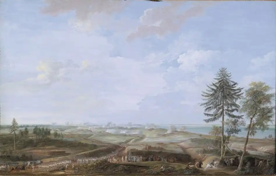 El sitio de Yorktown de 1781, óleo de Louis Nicolas van Blarenberghe