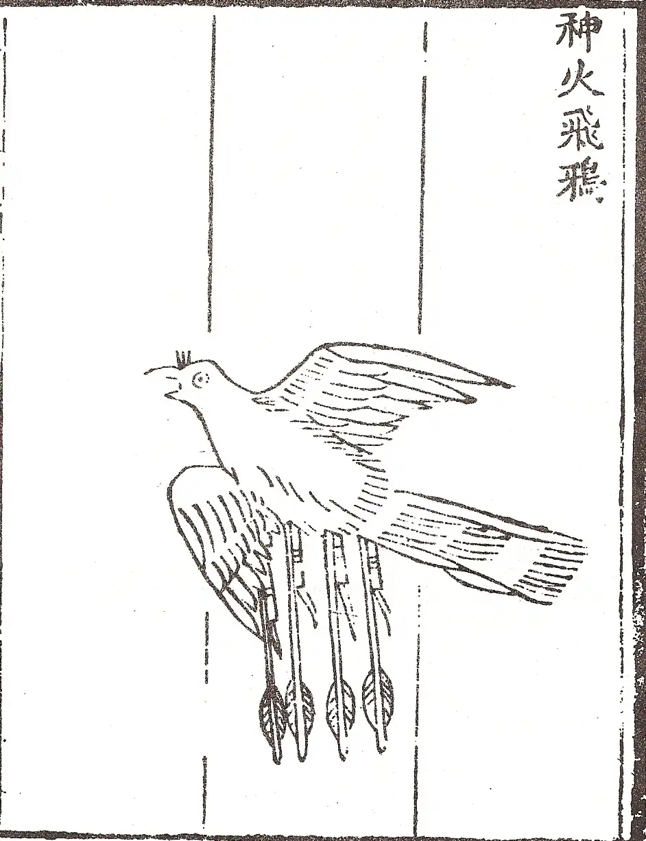 Ilustración del Huolongjing, tratado militar Ming que recoge armas de pólvora como las usadas en la batalla