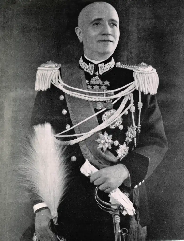 Retrato del mariscal Pietro Badoglio, líder de Italia tras la caída de Benito Mussolini.