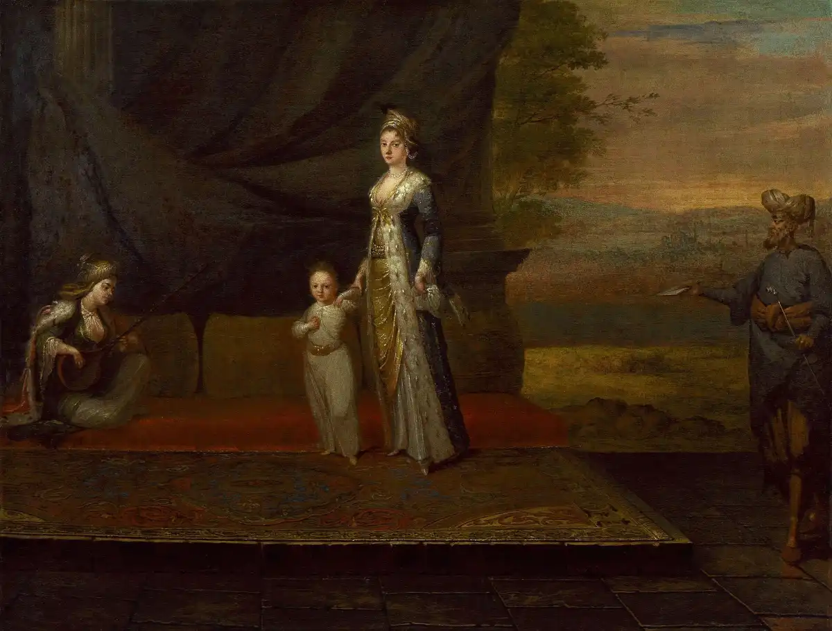 Retrato de Lady Mary Wortley Montagu con su hijo, realizado por Jean-Baptiste Vanmour.