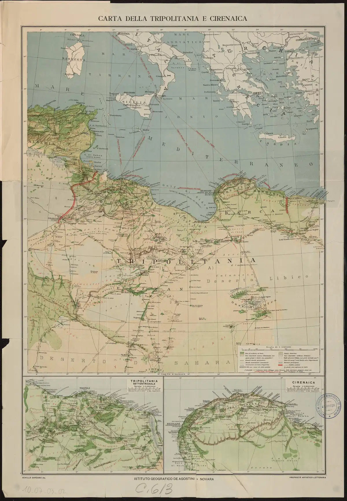 Mapa de la Libia italiana en 1912