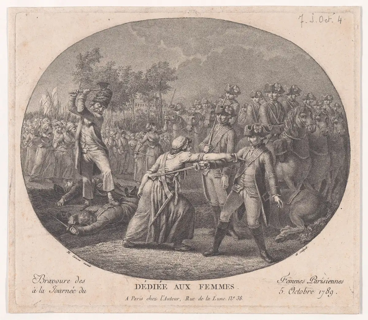 Valentía de las mujeres parisinas el 5 de octubre de 1789.