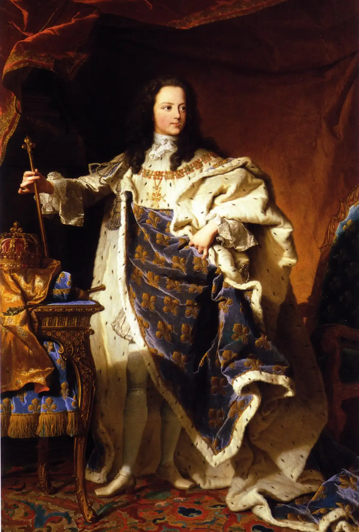 Retrato del futuro Luis XV cuando era niño, el bisnieto de cinco años que heredó la corona en 1715.