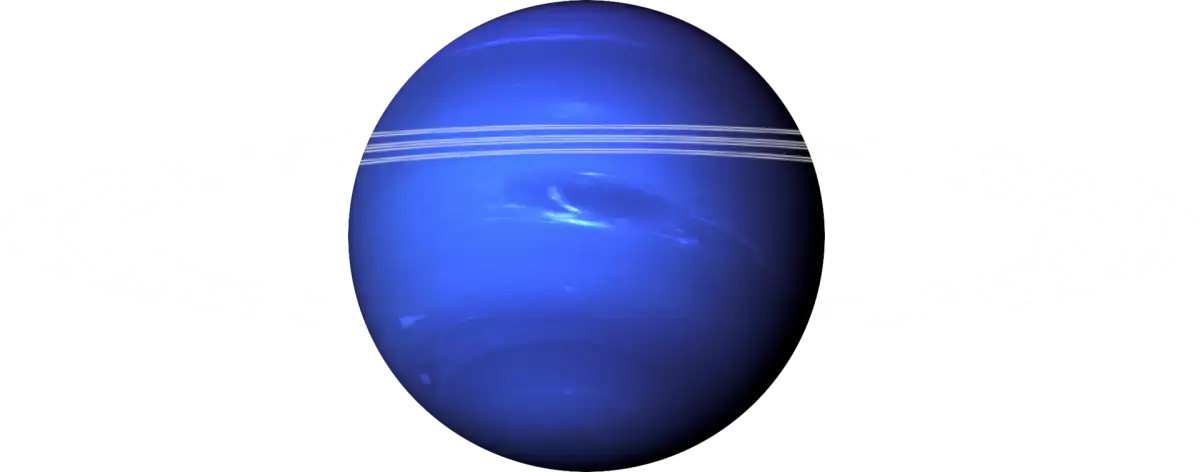 Imagen compuesta de Neptuno y sus anillos.