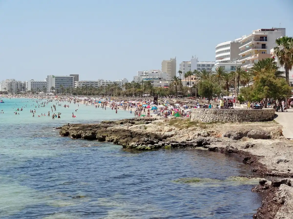 Arenal de Son Servera, playa de Cala Millor, municipio de Son Servera, Mallorca, España