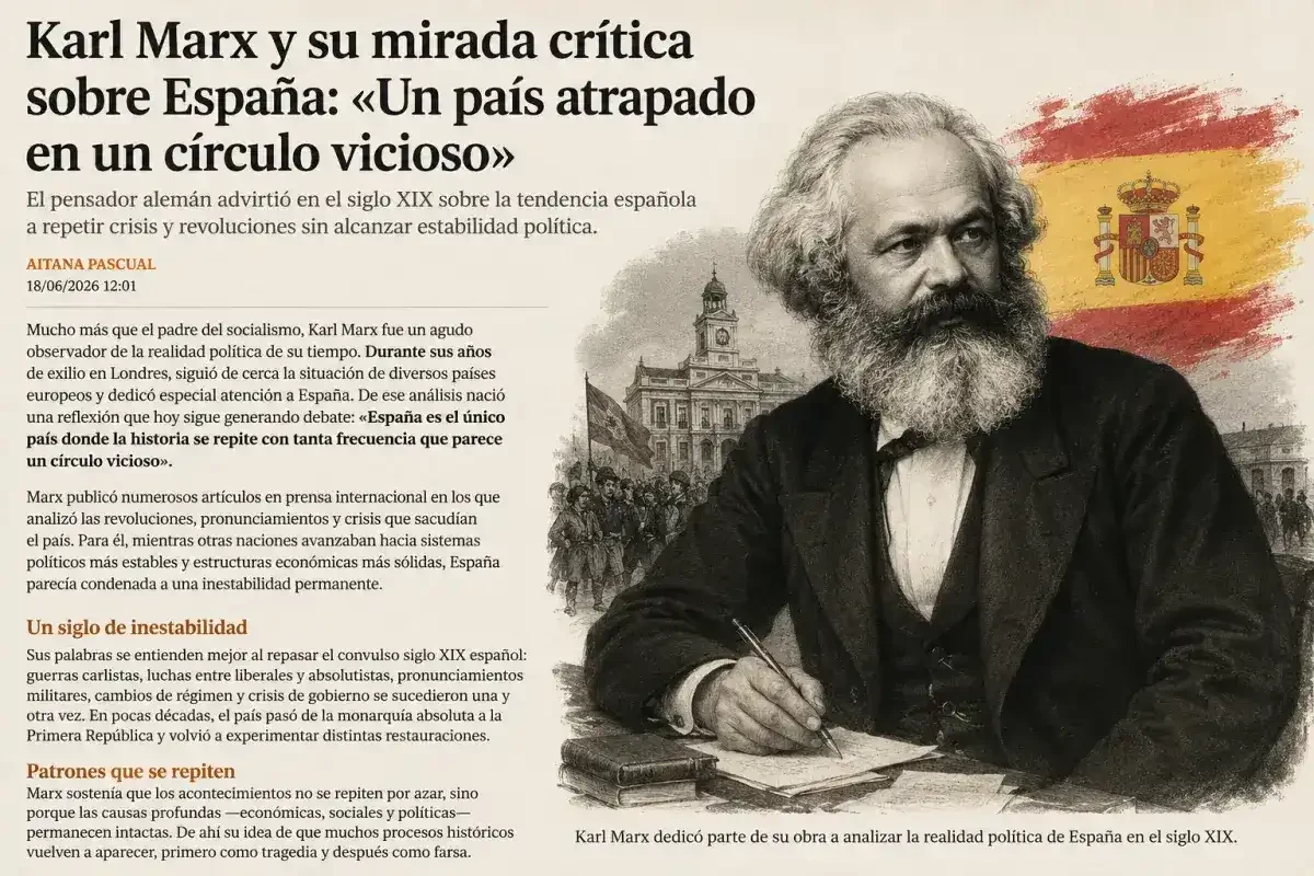 Karl Marx y España: el país donde las crisis parecían volver siempre al mismo punto